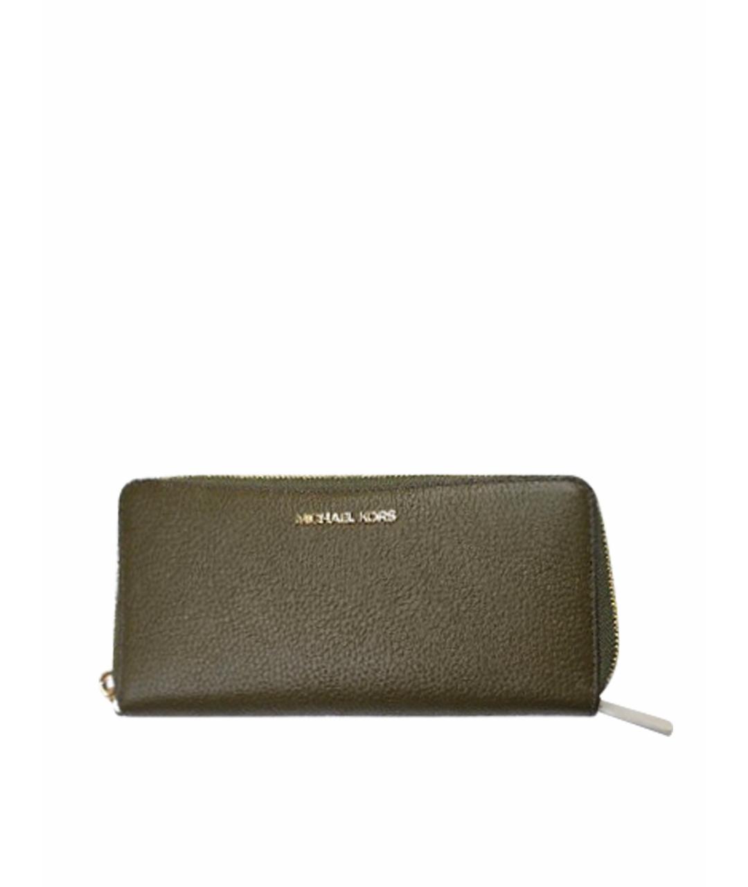 MICHAEL KORS Хаки кожаный кошелек, фото 1