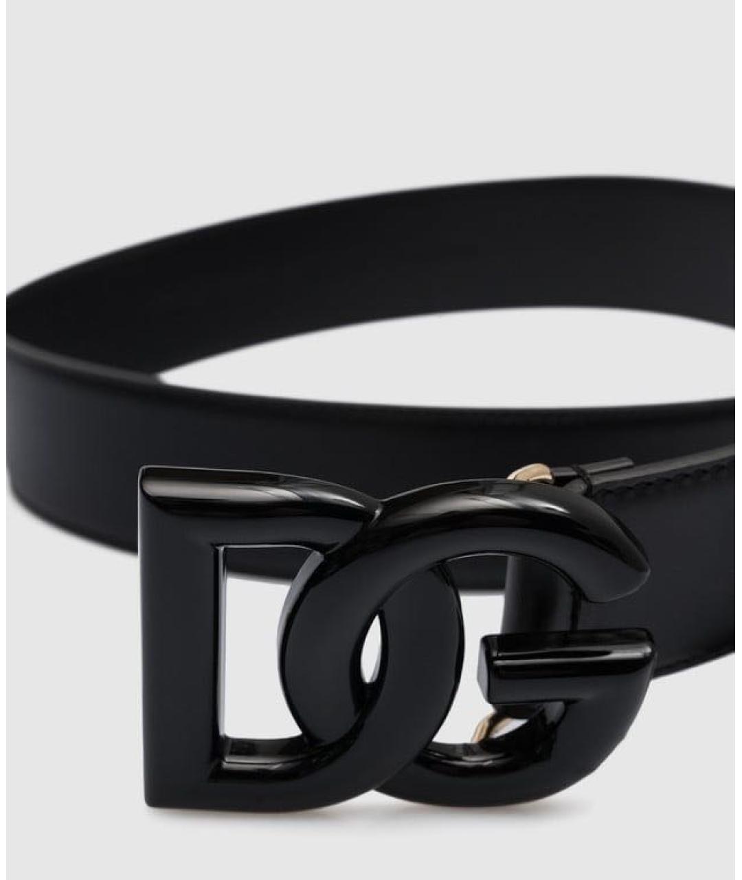 DOLCE&GABBANA Черный кожаный ремень, фото 2
