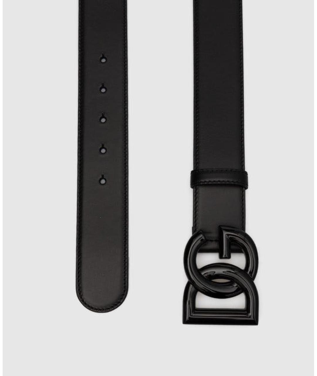 DOLCE&GABBANA Черный кожаный ремень, фото 3