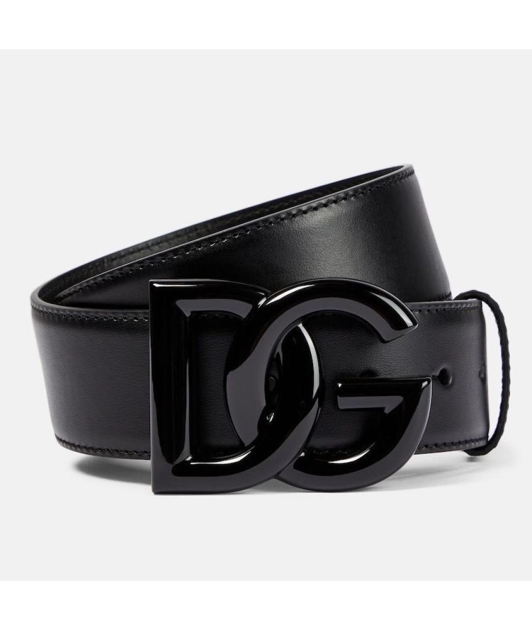 DOLCE&GABBANA Черный кожаный ремень, фото 6