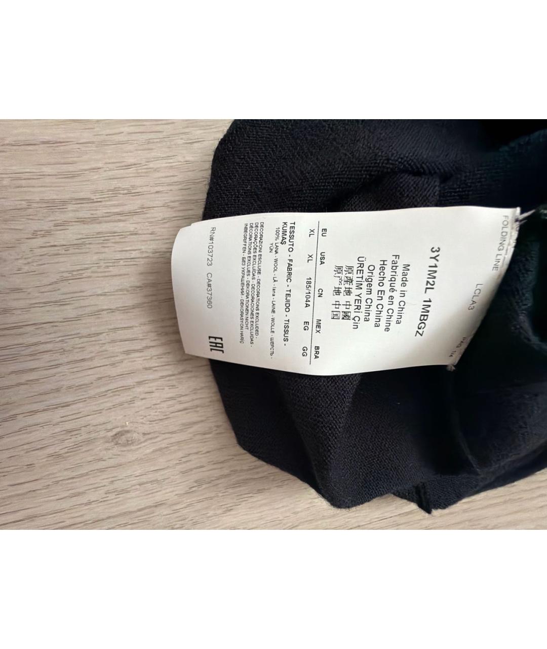 EMPORIO ARMANI Темно-синий шерстяной джемпер / свитер, фото 5