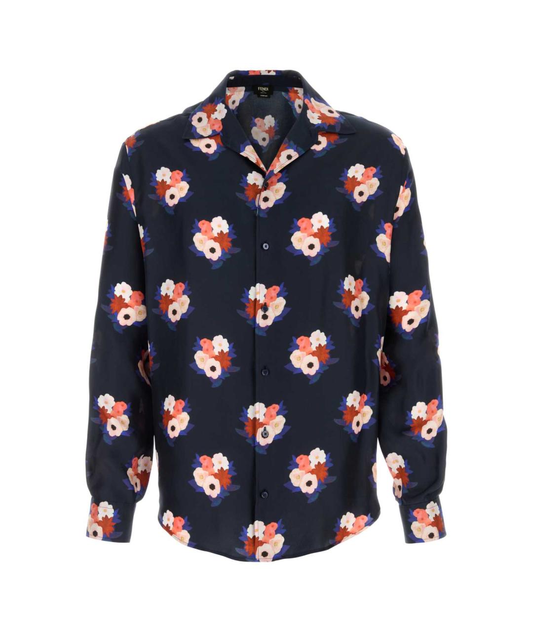 FENDI Мульти шелковая кэжуал рубашка, фото 1