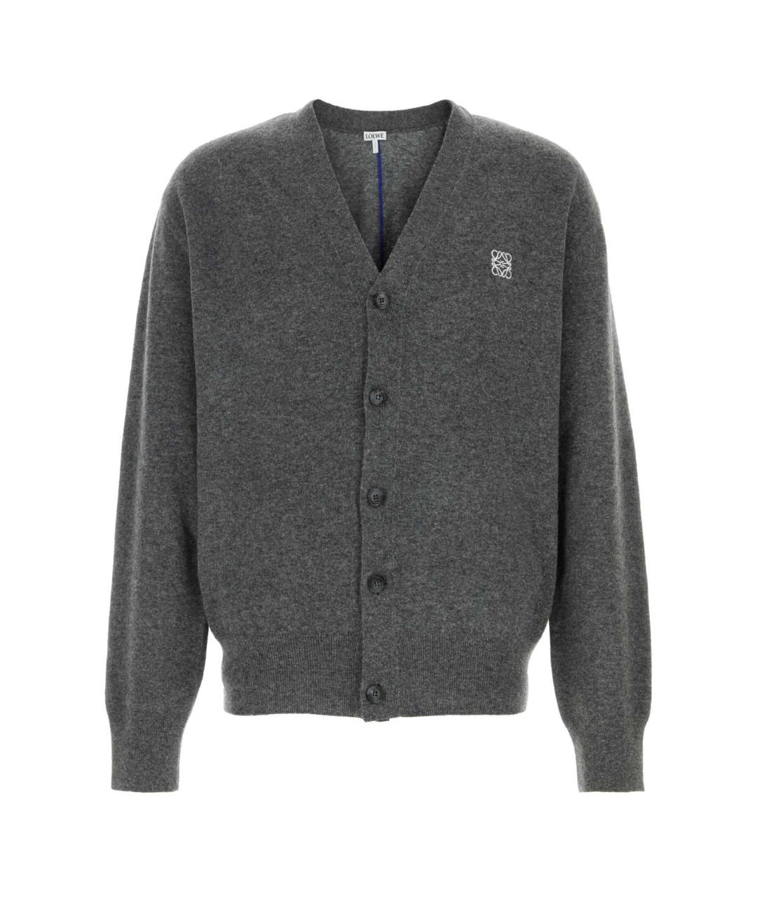 LOEWE Серый шерстяной кардиган, фото 1