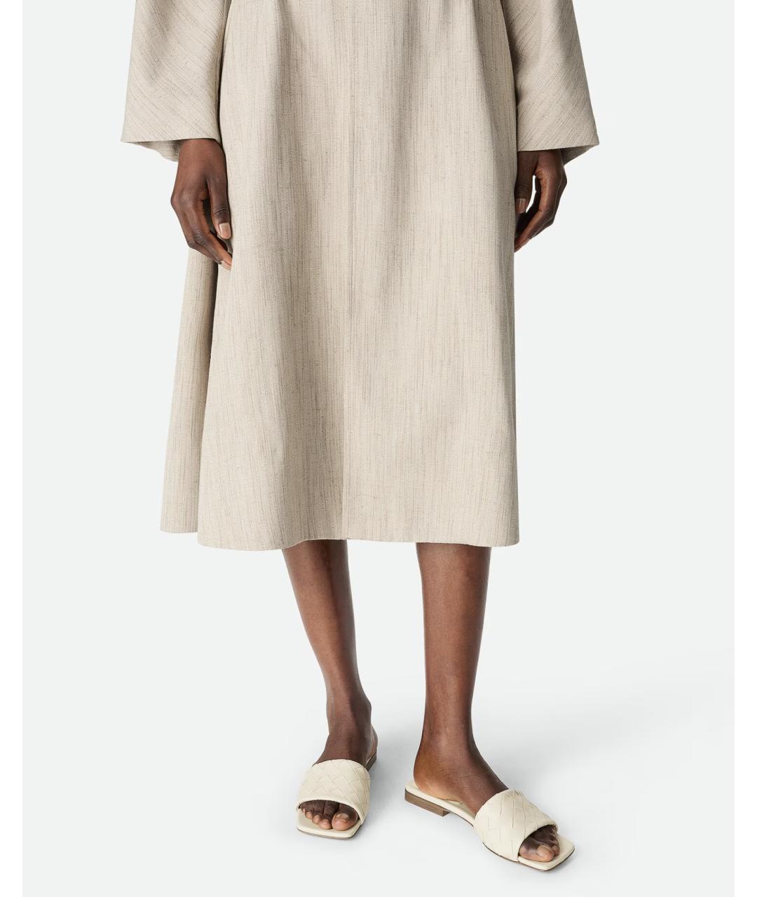 BOTTEGA VENETA Белые кожаные шлепанцы, фото 2