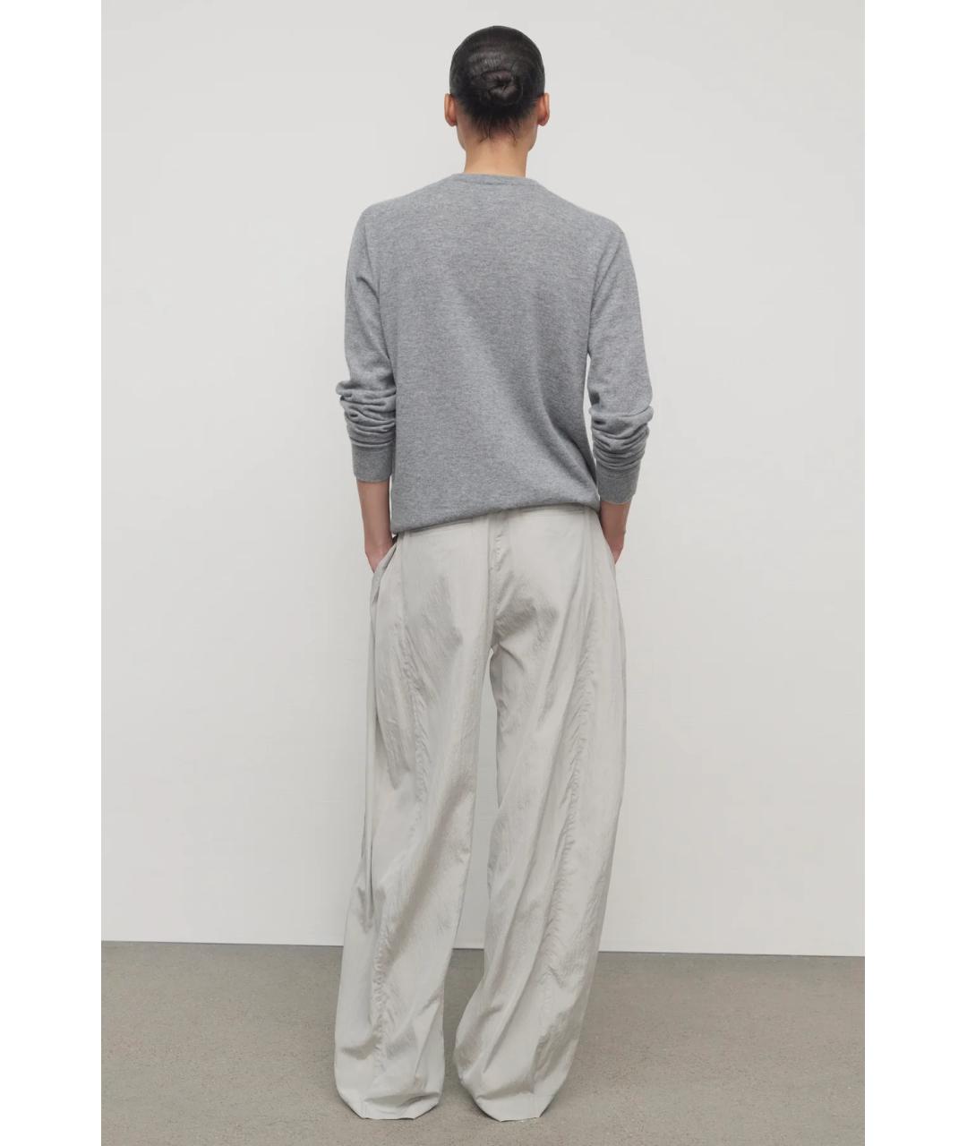 THE ROW Серые шелковые брюки широкие, фото 5