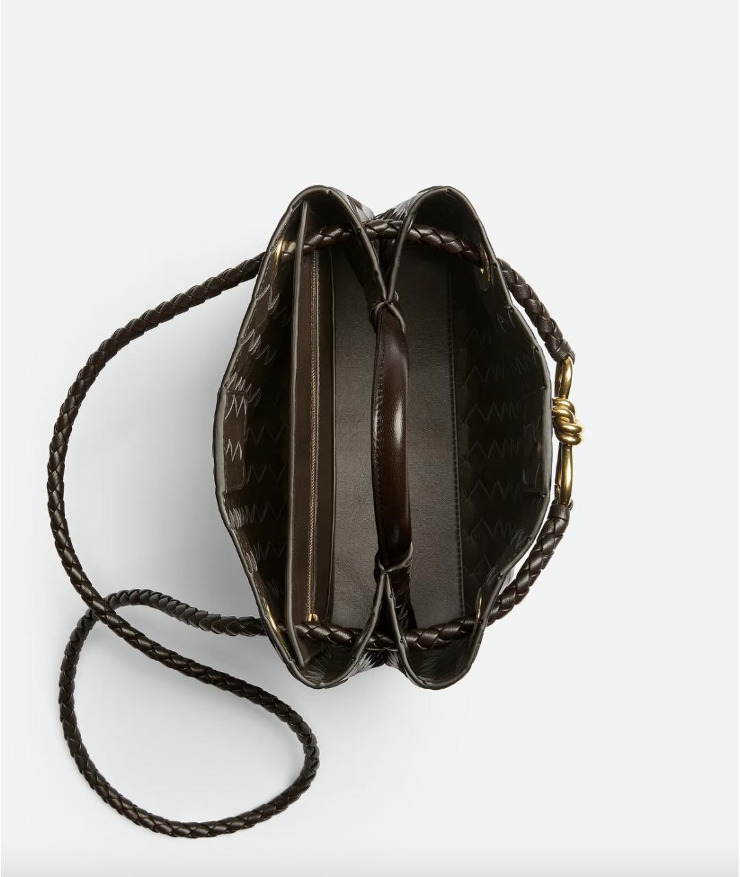 BOTTEGA VENETA Коричневая кожаная сумка с короткими ручками, фото 3