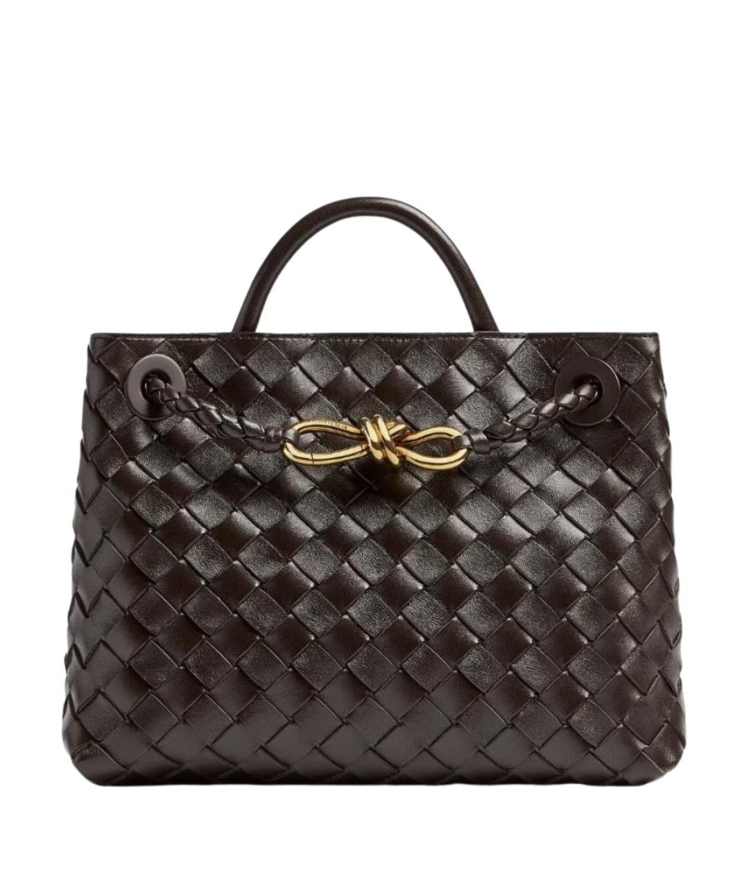 BOTTEGA VENETA Коричневая кожаная сумка с короткими ручками, фото 1
