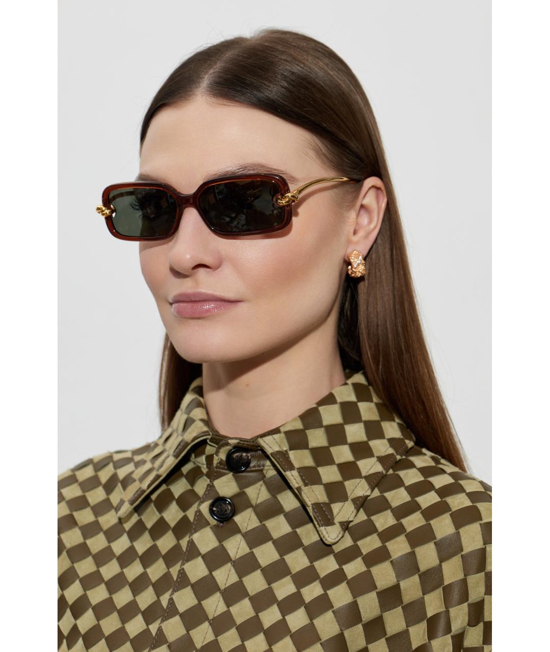 BOTTEGA VENETA Коричневые солнцезащитные очки, фото 2