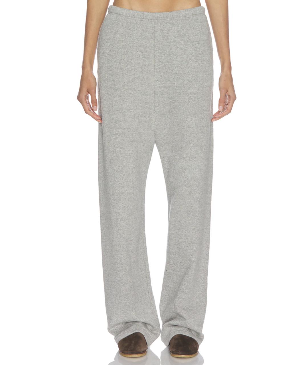 THE ROW Серые хлопковые прямые брюки, фото 1