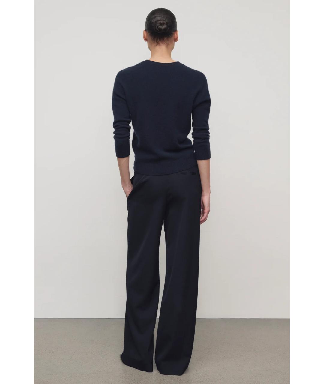 THE ROW Темно-синие шерстяные прямые брюки, фото 5
