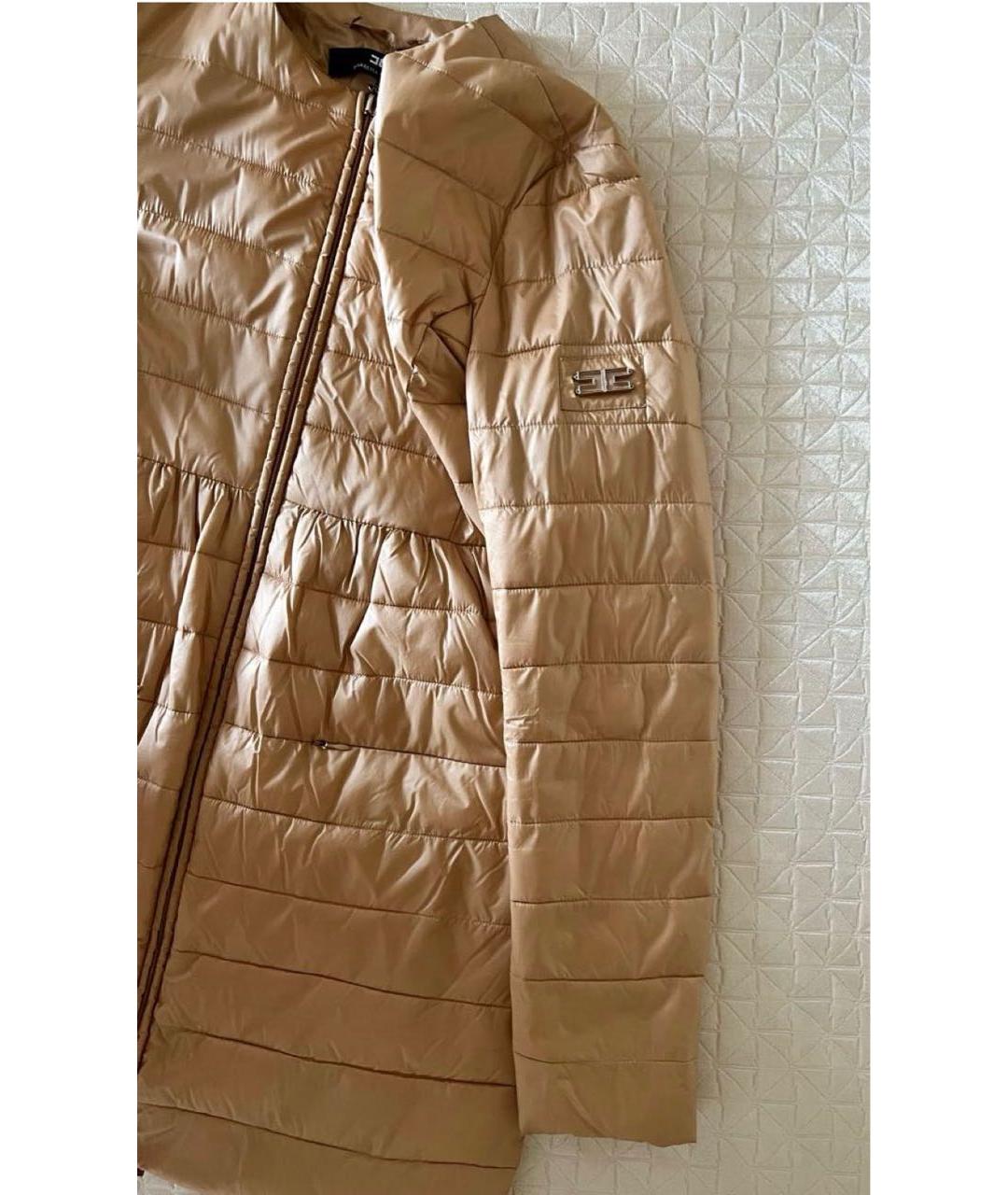 ELISABETTA FRANCHI Золотое полиамидовое пальто, фото 4