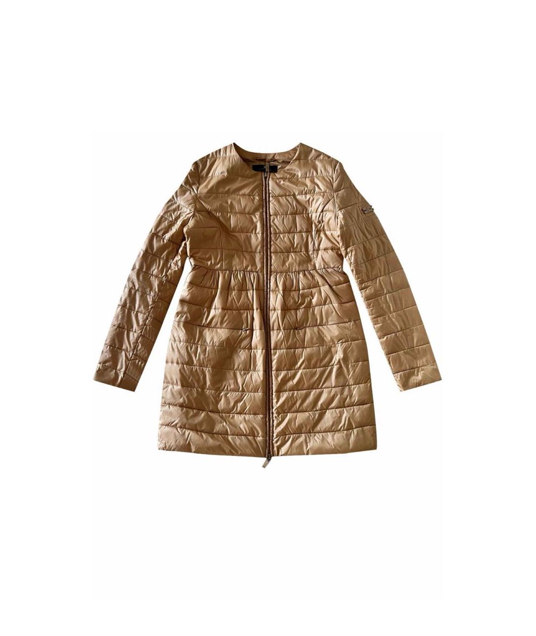 ELISABETTA FRANCHI Золотое полиамидовое пальто, фото 7