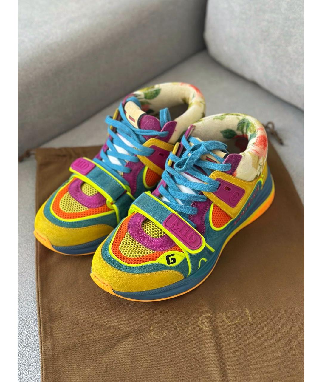 GUCCI Мульти замшевые кроссовки, фото 2