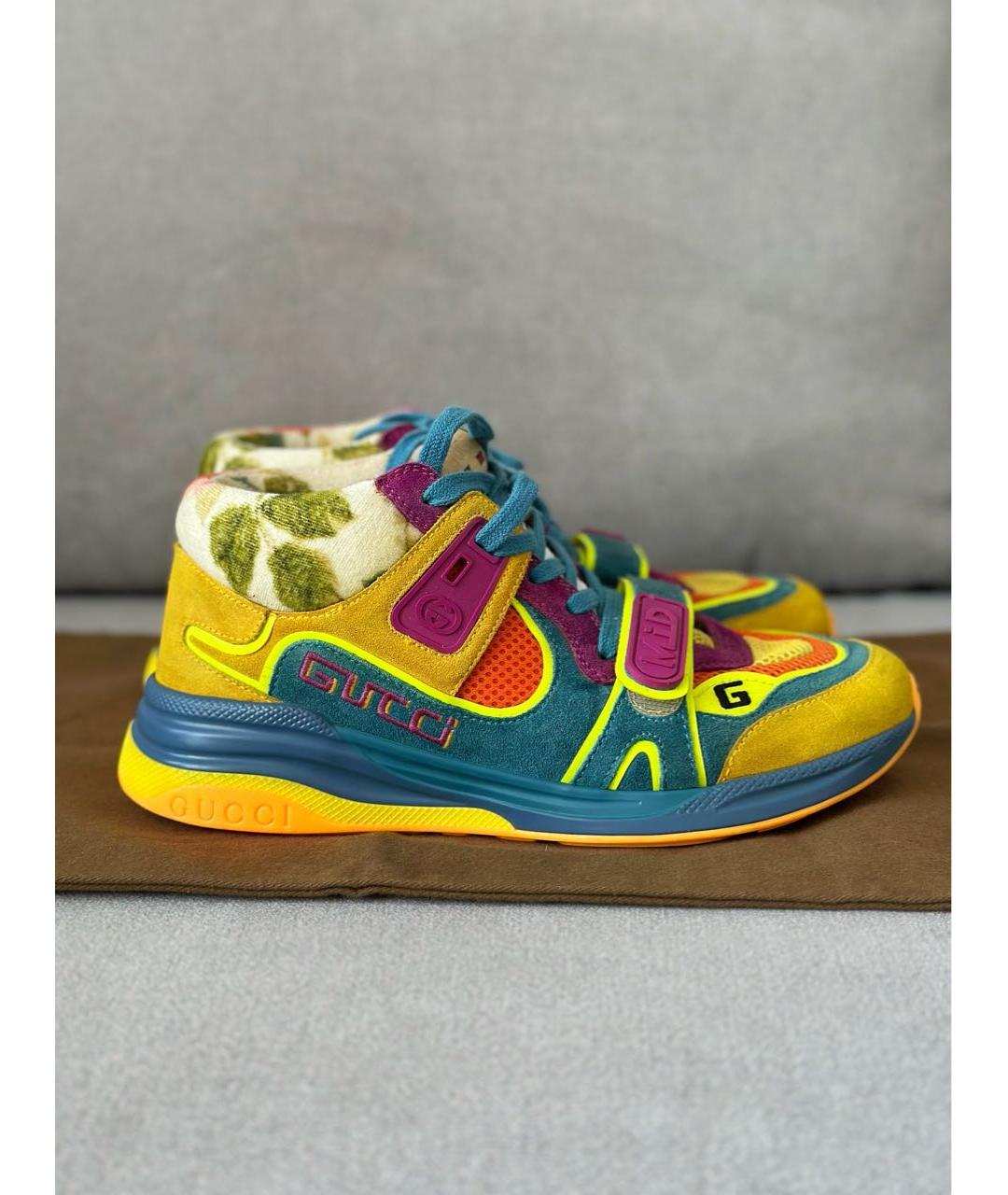 GUCCI Мульти замшевые кроссовки, фото 3