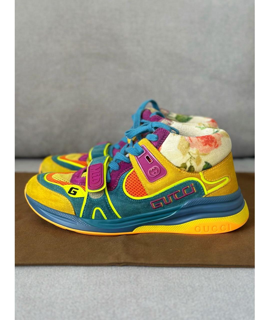 GUCCI Мульти замшевые кроссовки, фото 4