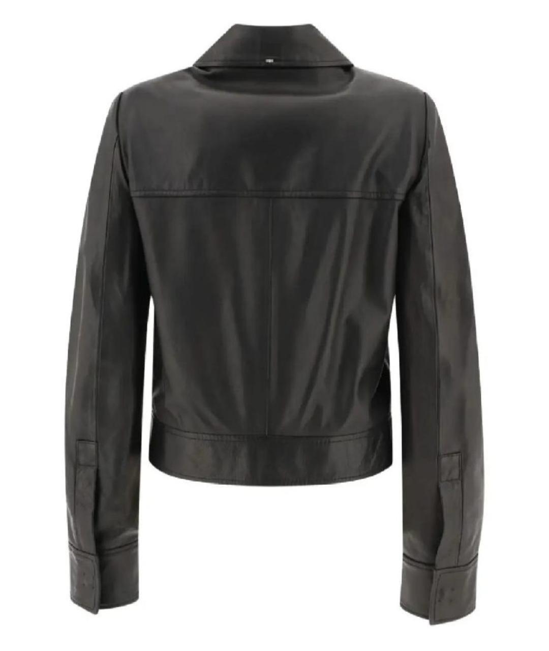 SPORTMAX Черная кожаная куртка, фото 2