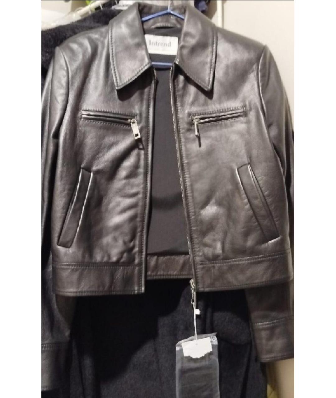 SPORTMAX Черная кожаная куртка, фото 4