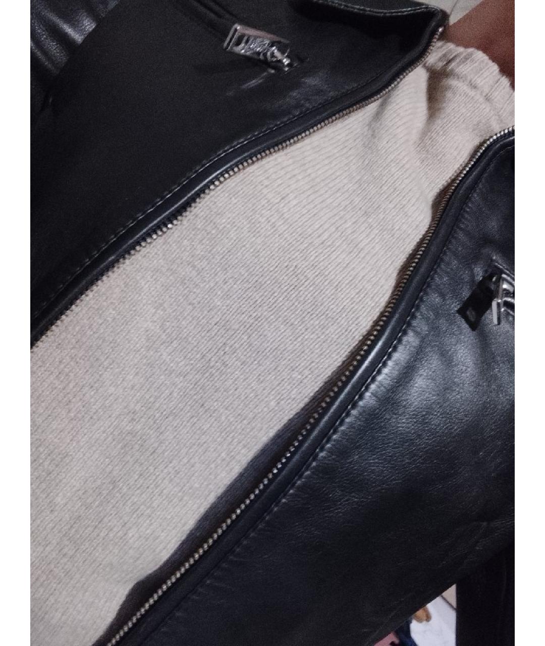 SPORTMAX Черная кожаная куртка, фото 8