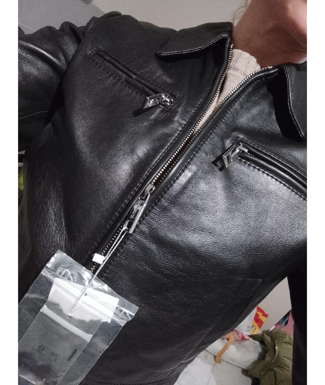 SPORTMAX Черная кожаная куртка, фото 9