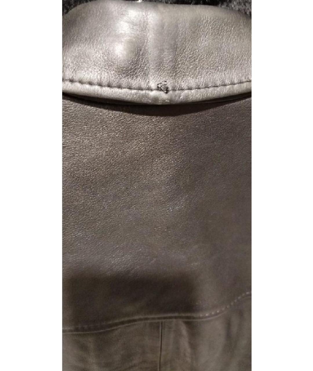 SPORTMAX Черная кожаная куртка, фото 5