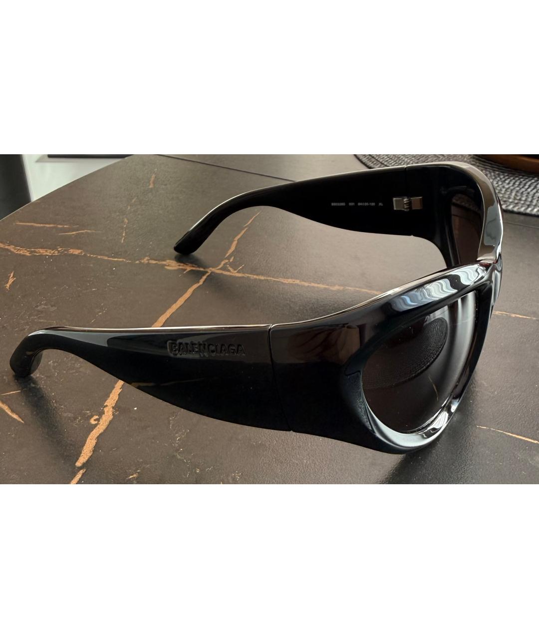 BALENCIAGA Черные пластиковые солнцезащитные очки, фото 5