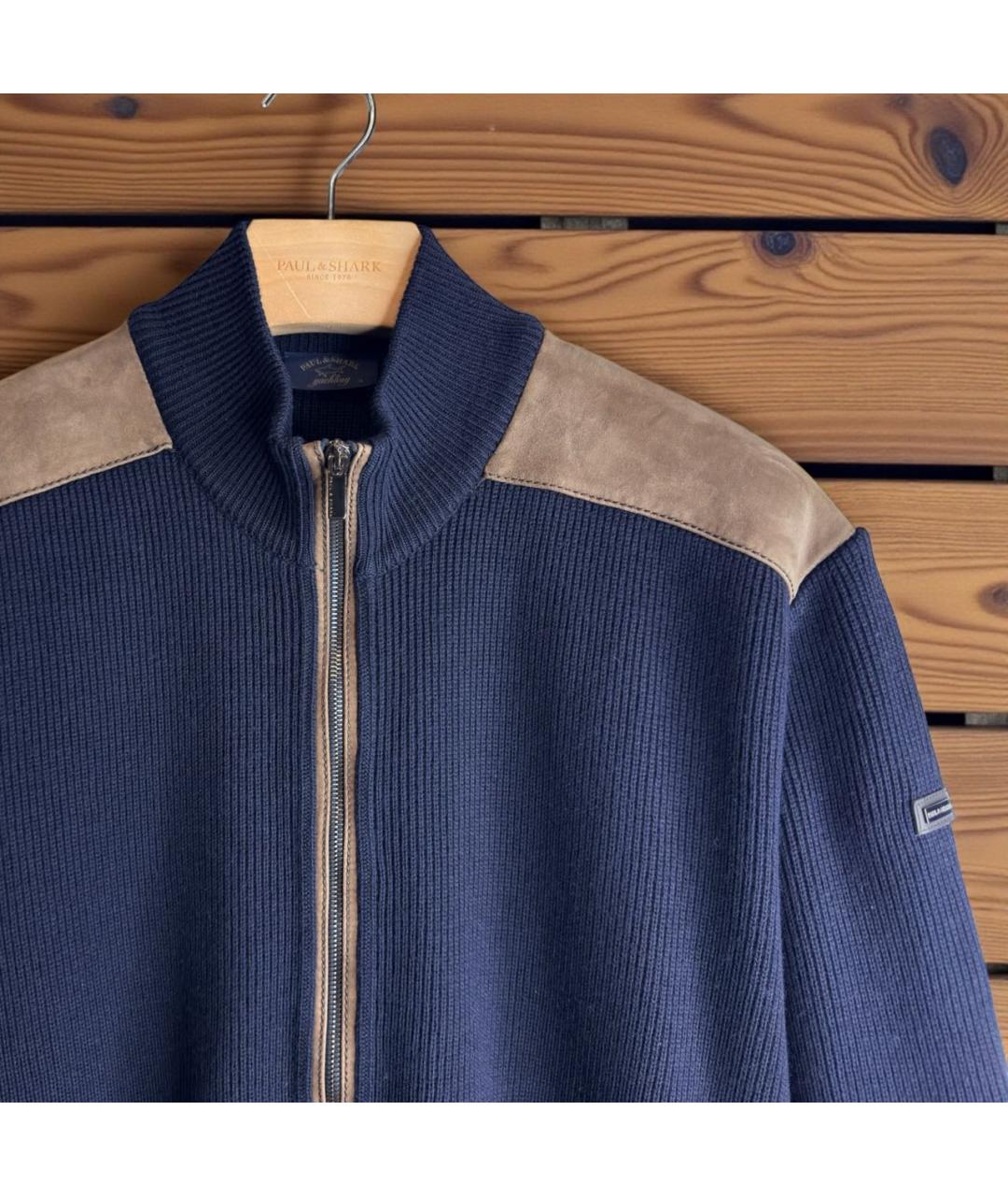 PAUL & SHARK Темно-синий шерстяной кардиган, фото 2