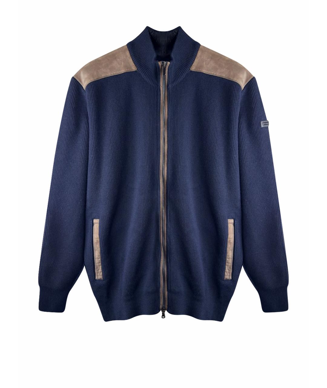 PAUL & SHARK Темно-синий шерстяной кардиган, фото 1