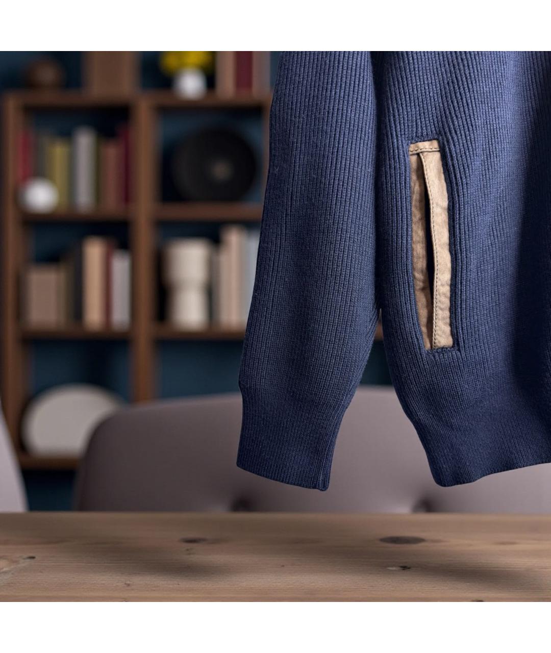 PAUL & SHARK Темно-синий шерстяной кардиган, фото 3