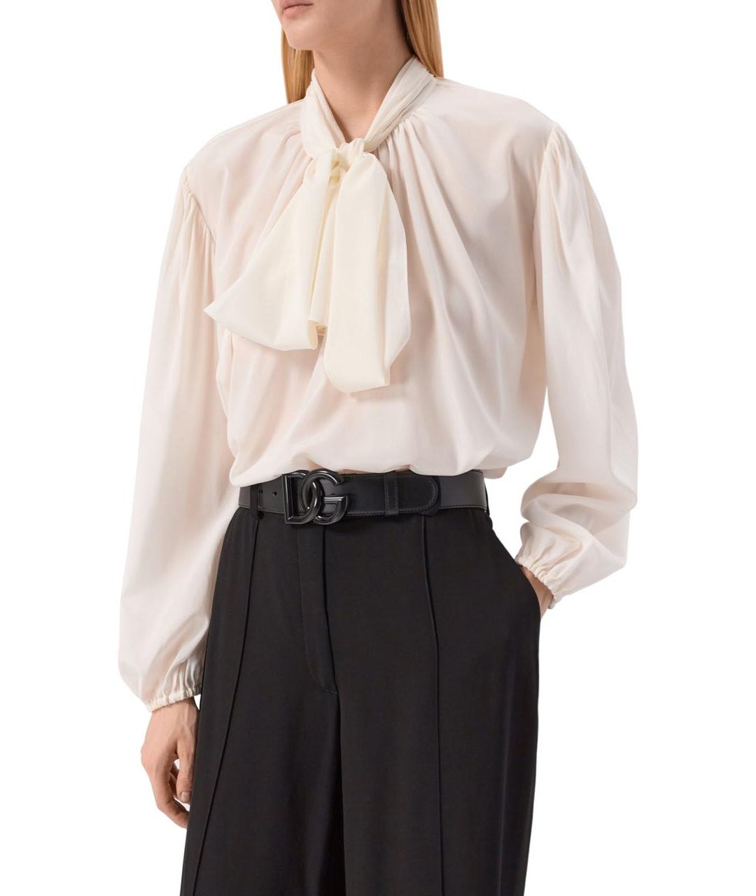 DOLCE&GABBANA Черный кожаный ремень, фото 2