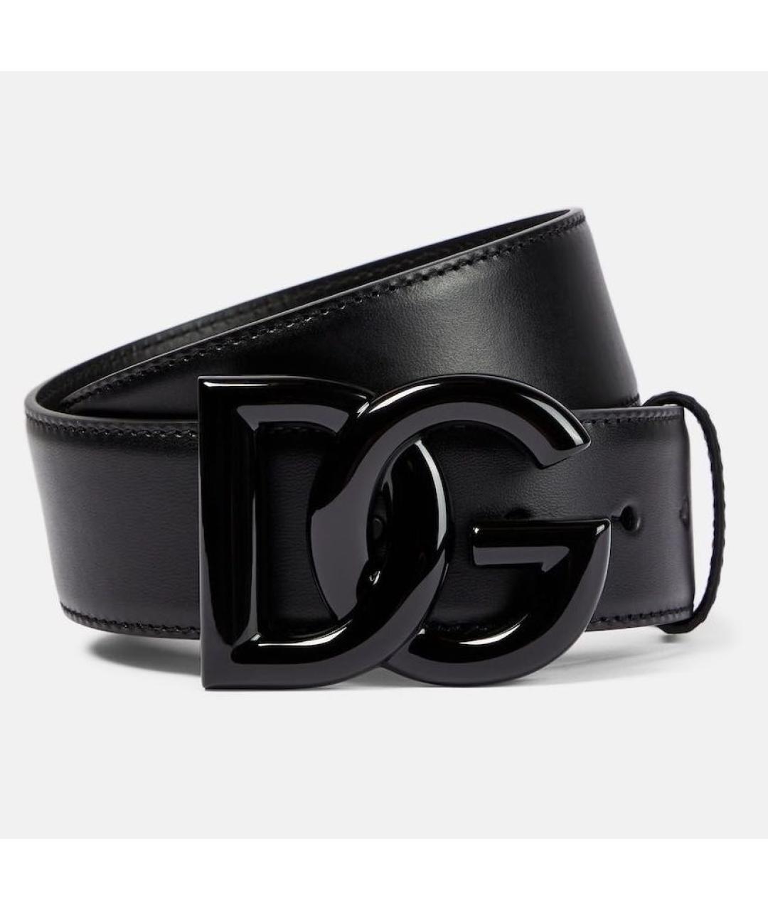 DOLCE&GABBANA Черный кожаный ремень, фото 5