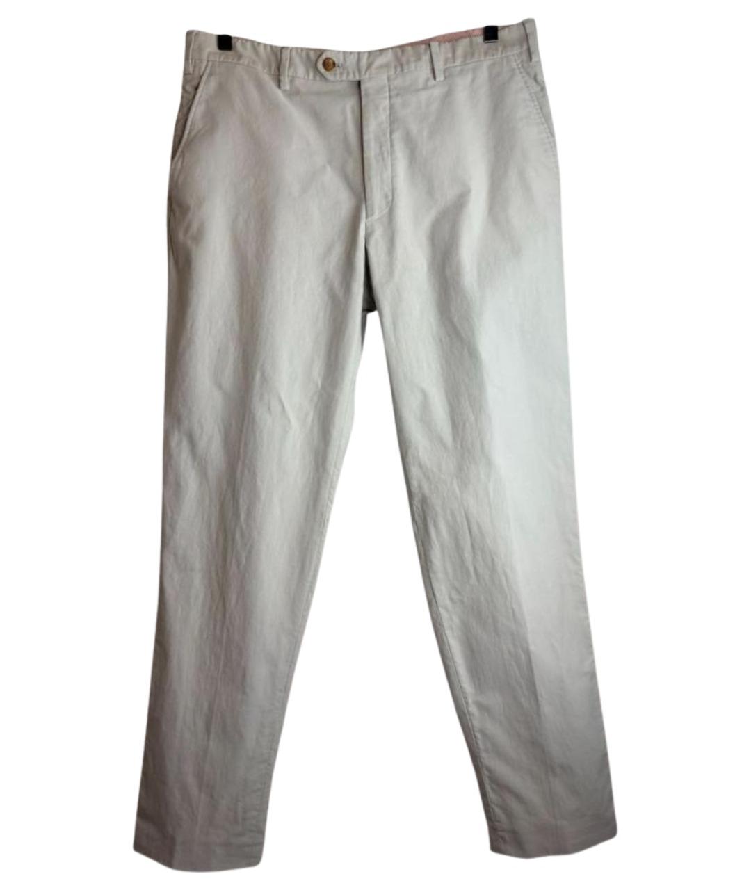 LORO PIANA Бежевые хлопковые повседневные брюки, фото 1