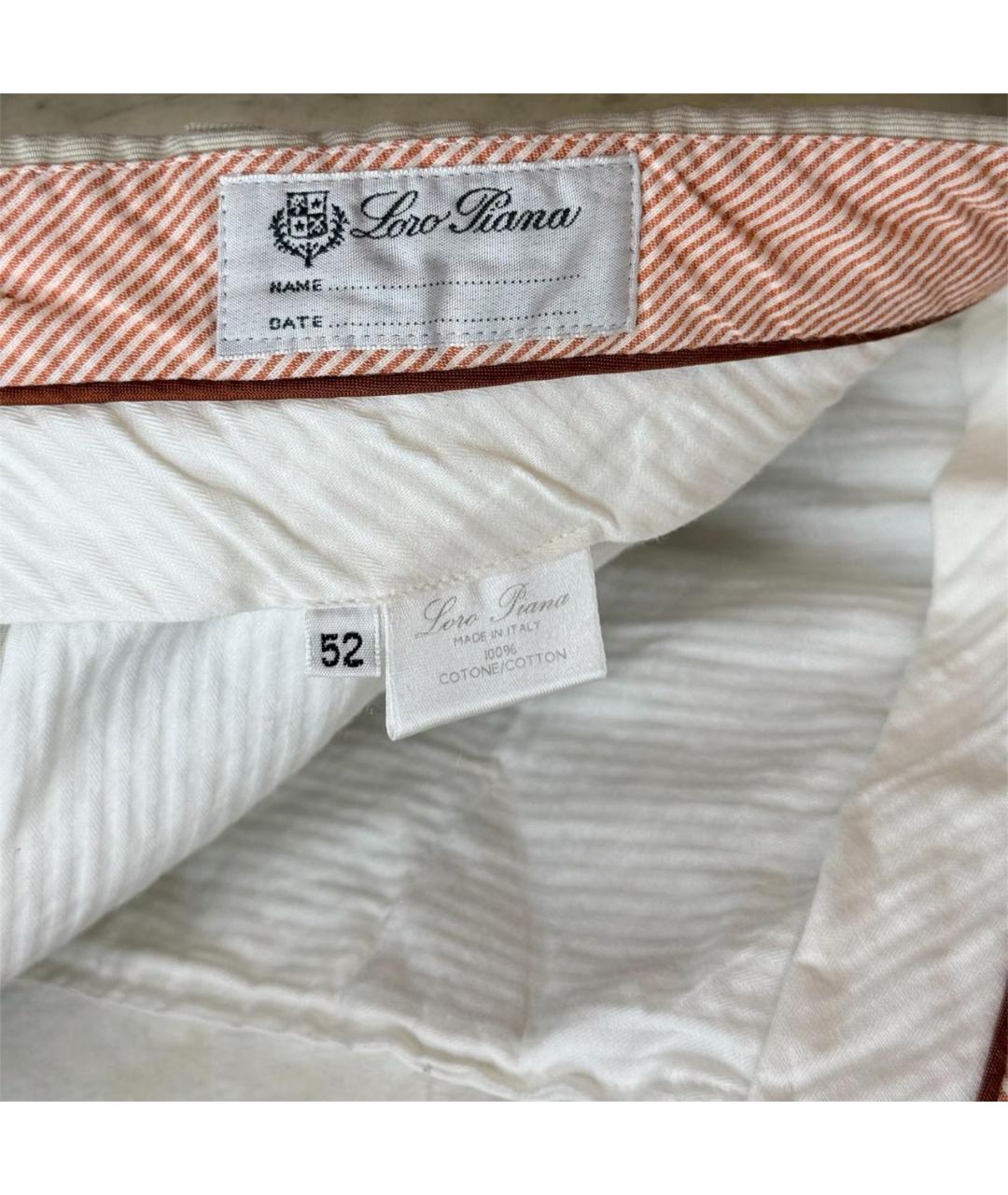LORO PIANA Бежевые хлопковые повседневные брюки, фото 7