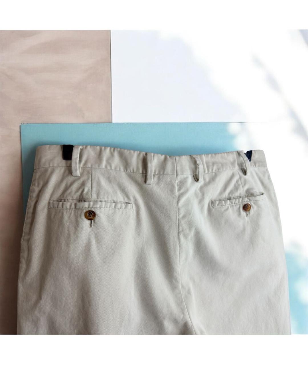 LORO PIANA Бежевые хлопковые повседневные брюки, фото 5