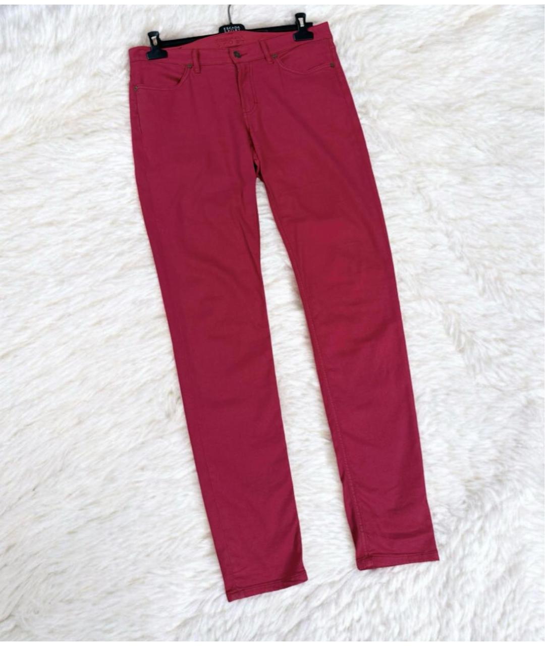 ESCADA Красные хлопко-эластановые джинсы слим, фото 8