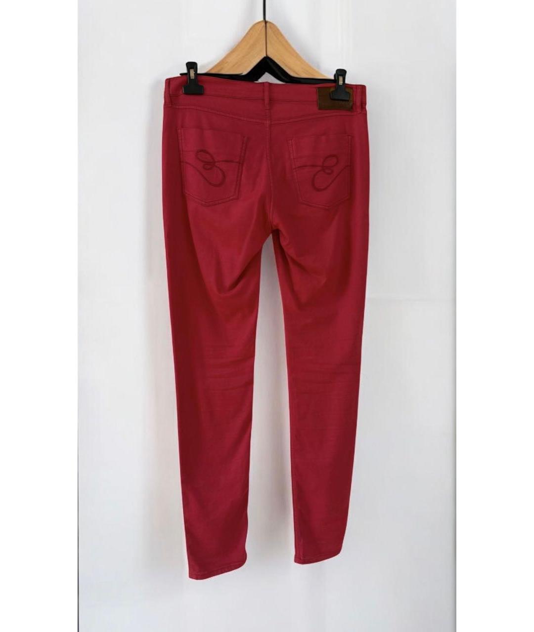 ESCADA Красные хлопко-эластановые джинсы слим, фото 2