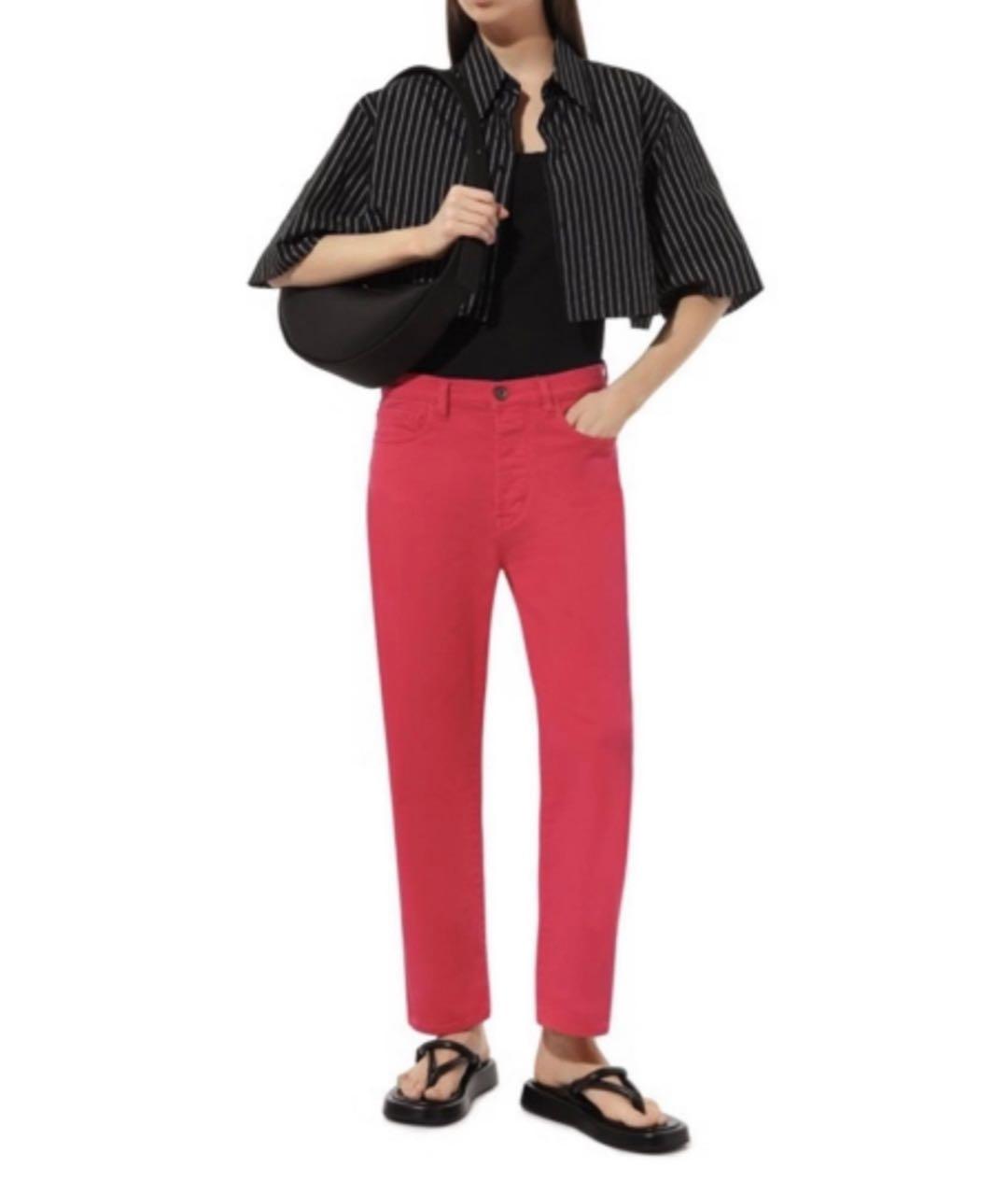 ESCADA Красные хлопко-эластановые джинсы слим, фото 6