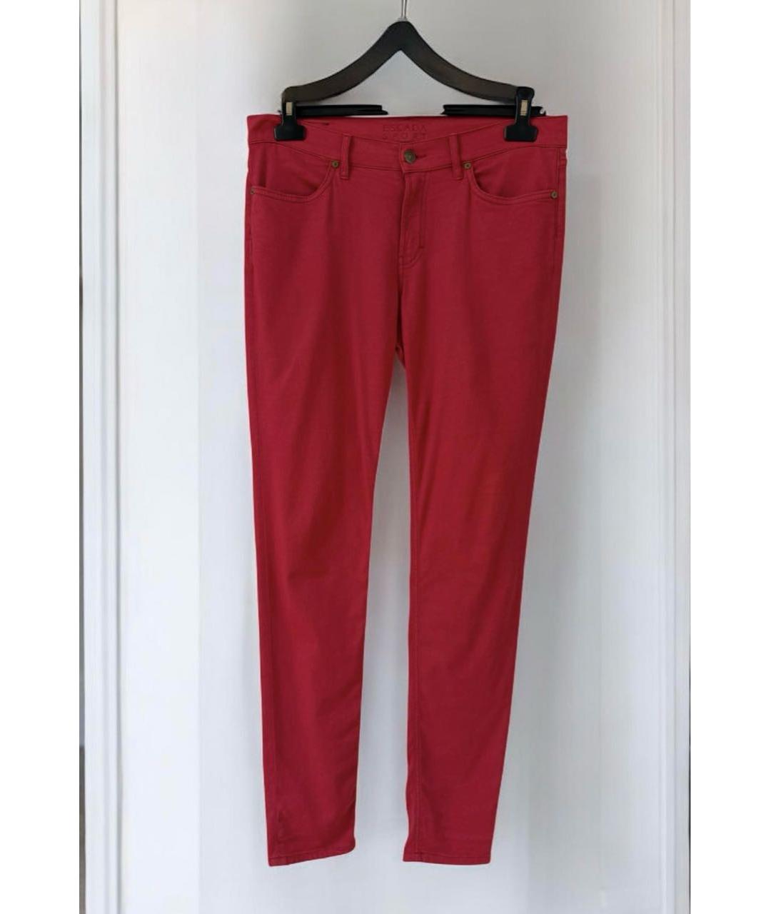 ESCADA Красные хлопко-эластановые джинсы слим, фото 9