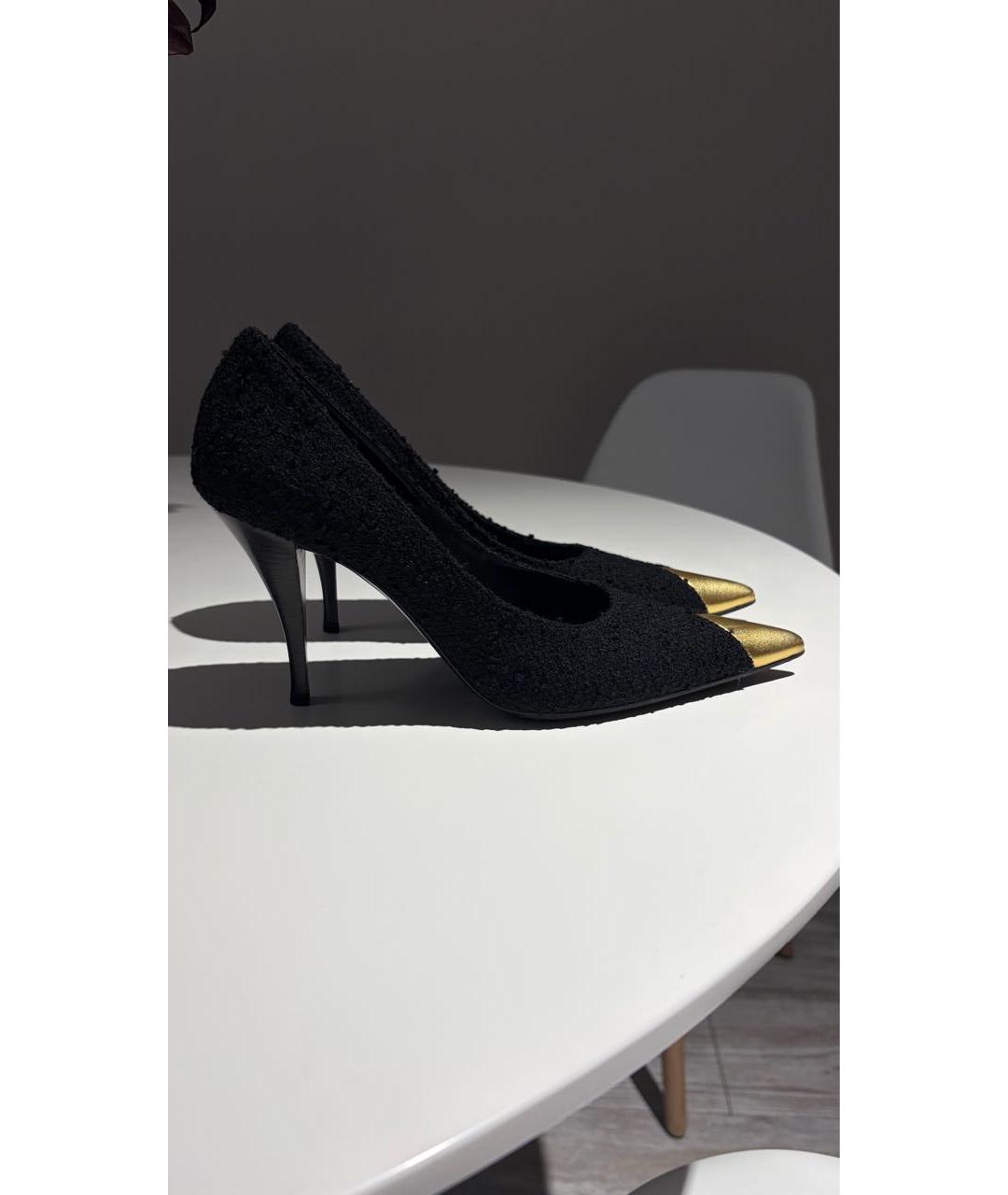 SAINT LAURENT Черные текстильные туфли, фото 9