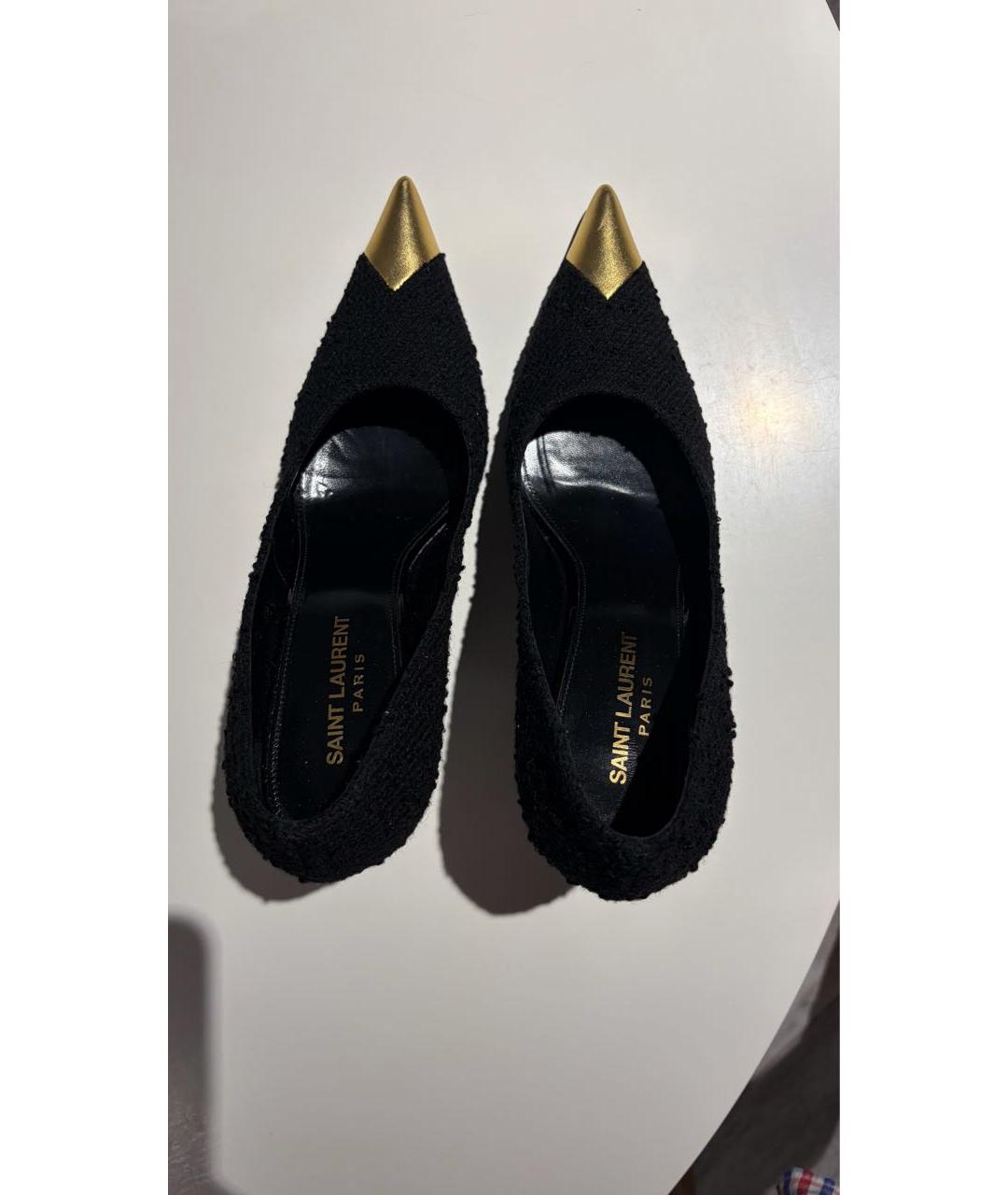 SAINT LAURENT Черные текстильные туфли, фото 3