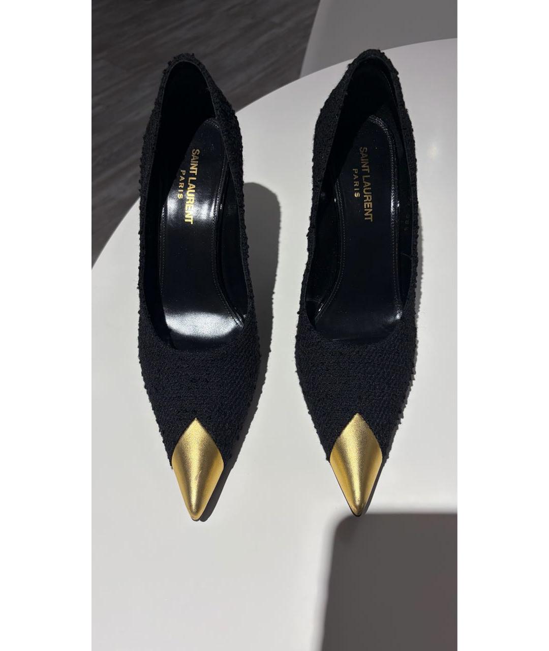 SAINT LAURENT Черные текстильные туфли, фото 2