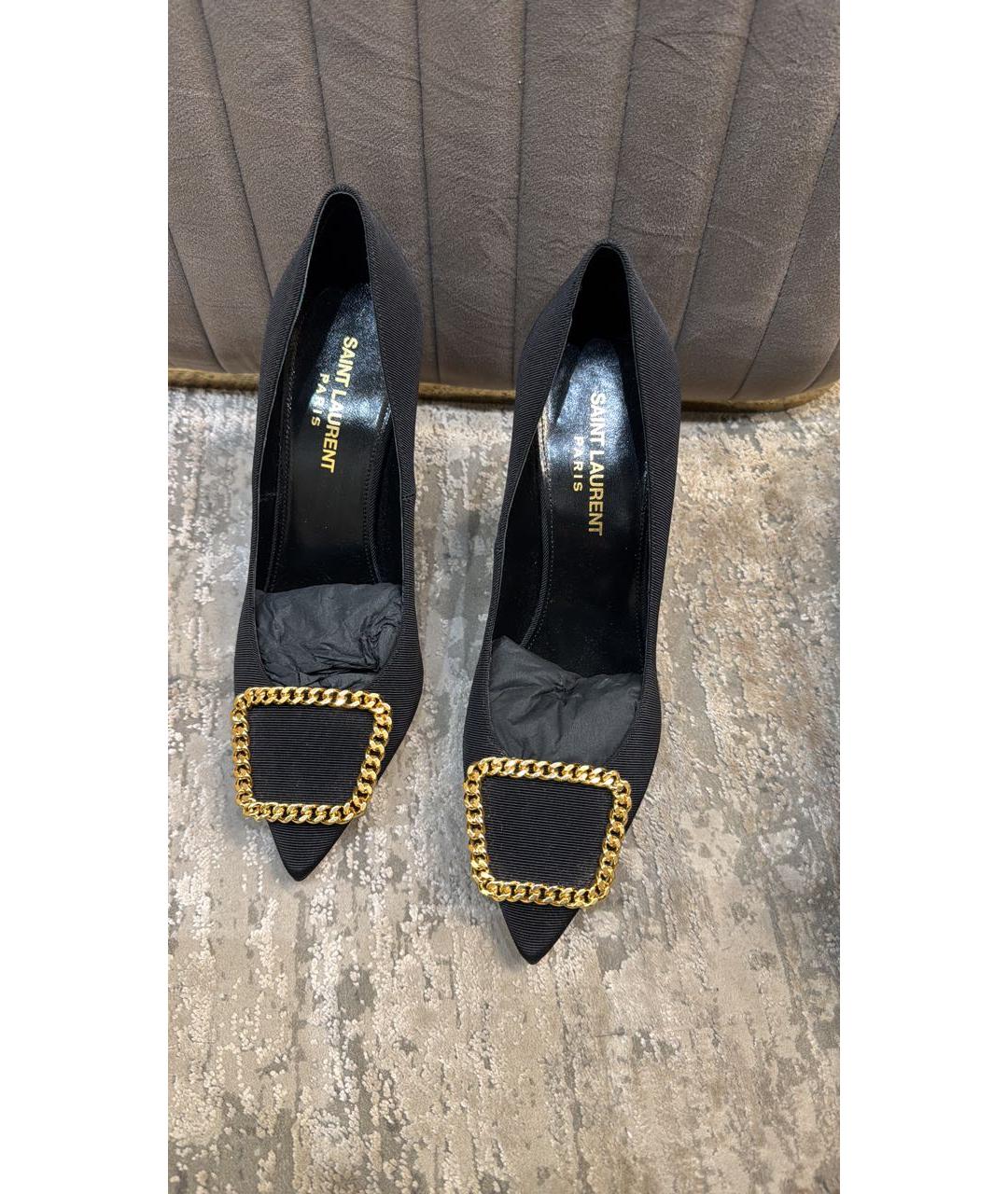 SAINT LAURENT Черные текстильные туфли, фото 5