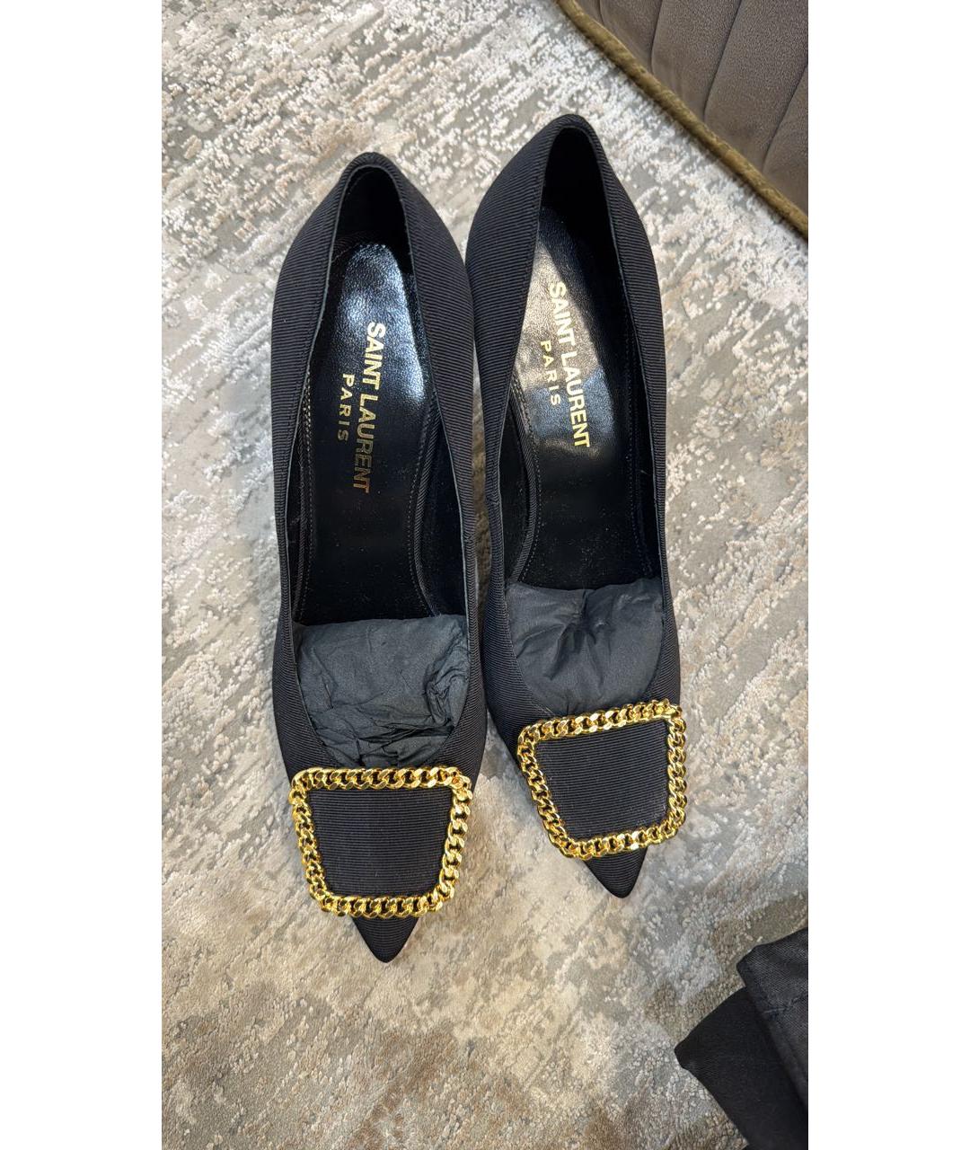 SAINT LAURENT Черные текстильные туфли, фото 4