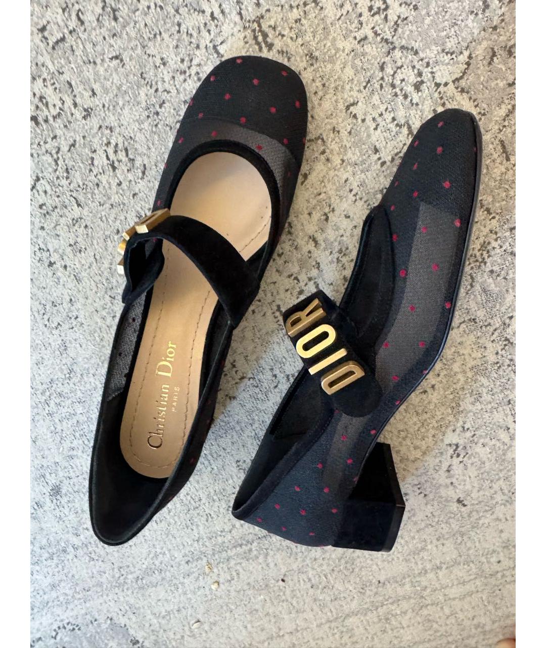 CHRISTIAN DIOR Черные текстильные туфли, фото 4