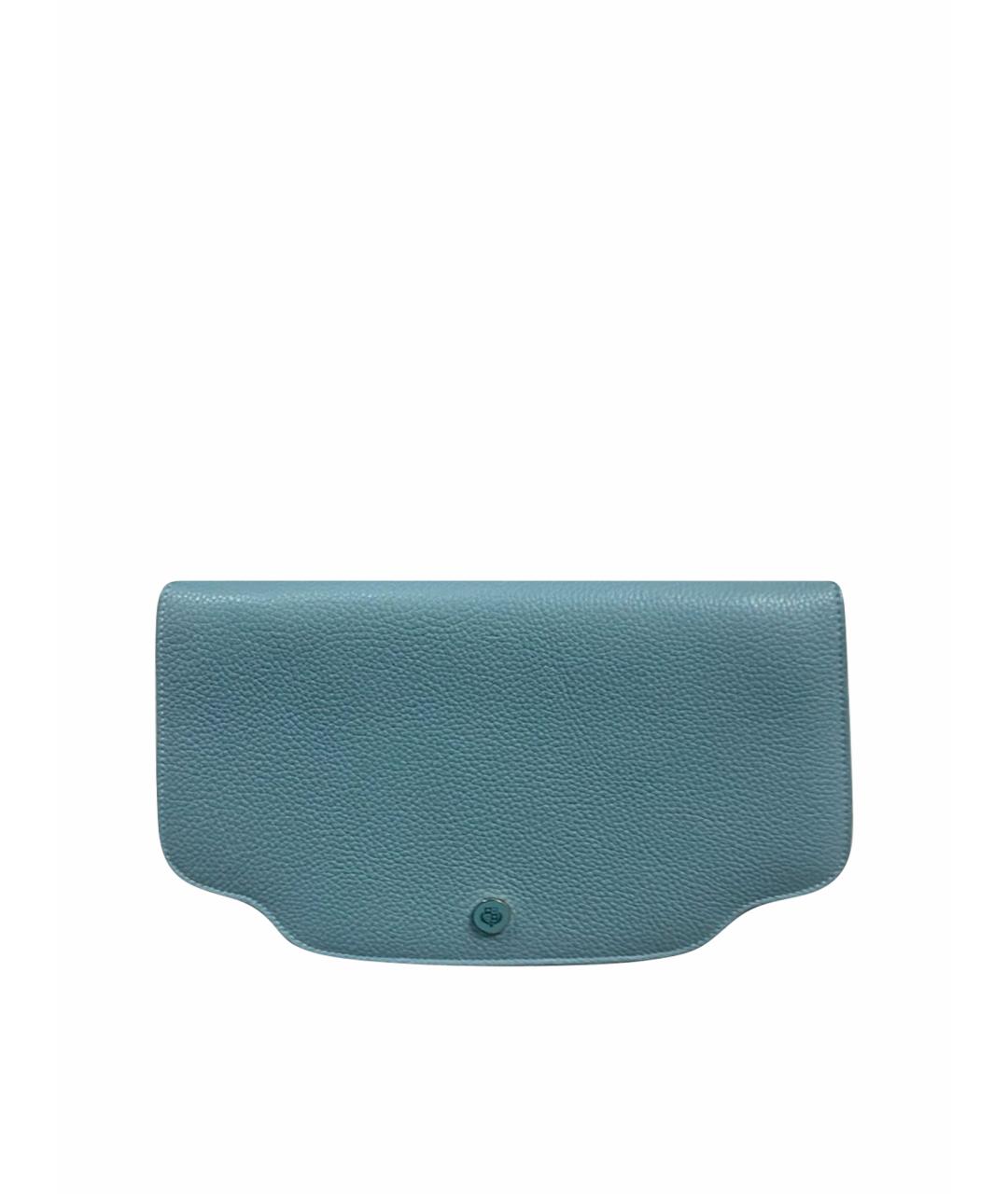 LORO PIANA Голубая кожаная сумка через плечо, фото 1