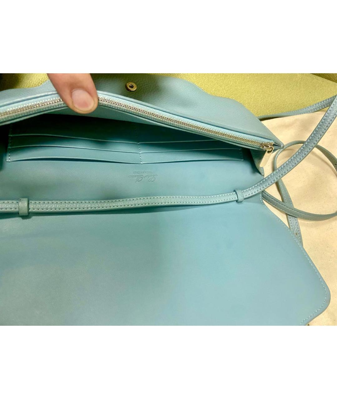 LORO PIANA Голубая кожаная сумка через плечо, фото 7