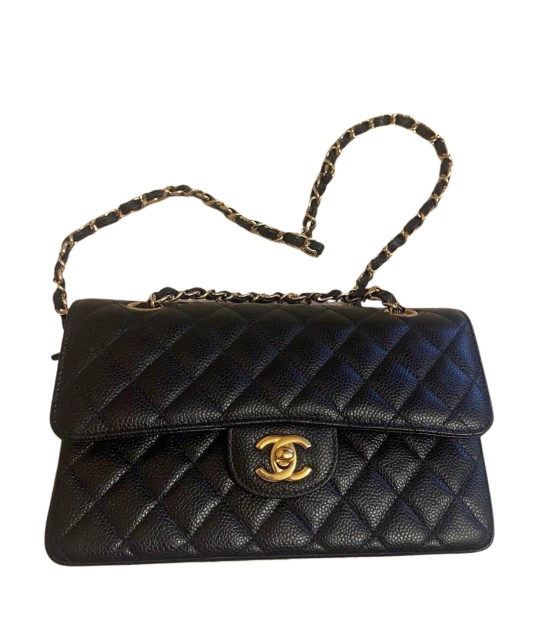CHANEL Черная кожаная сумка через плечо, фото 1