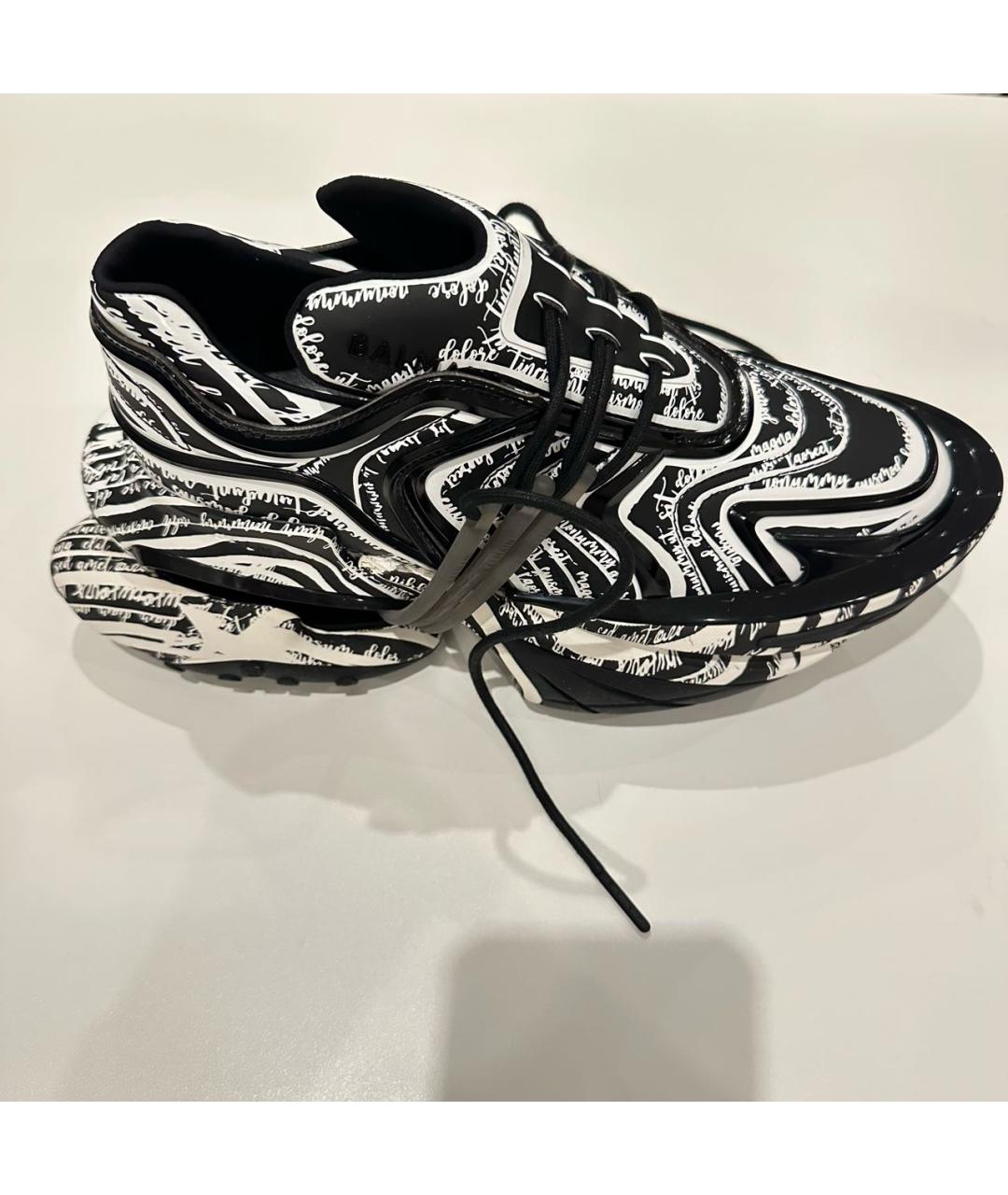 BALMAIN Черные неопреновые низкие кроссовки / кеды, фото 6