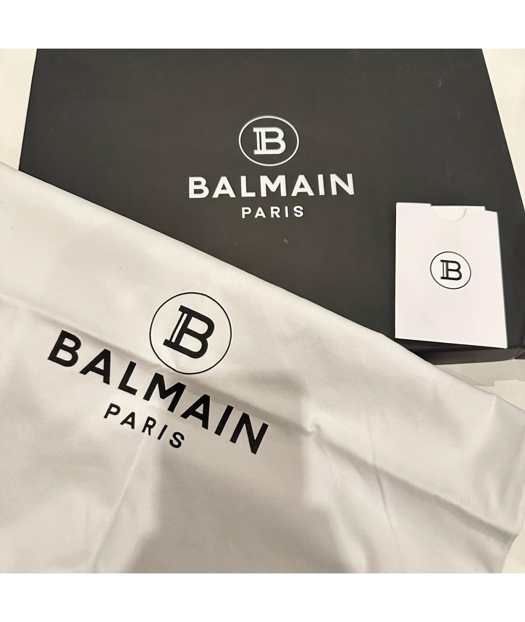 BALMAIN Черные неопреновые низкие кроссовки / кеды, фото 5