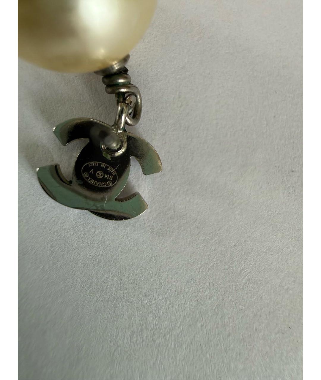 CHANEL Бежевые жемчужные серьги, фото 2