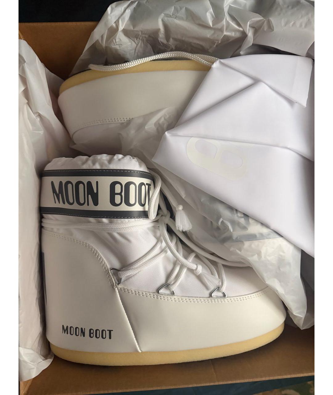 MOON BOOT Белые текстильные ботинки, фото 4